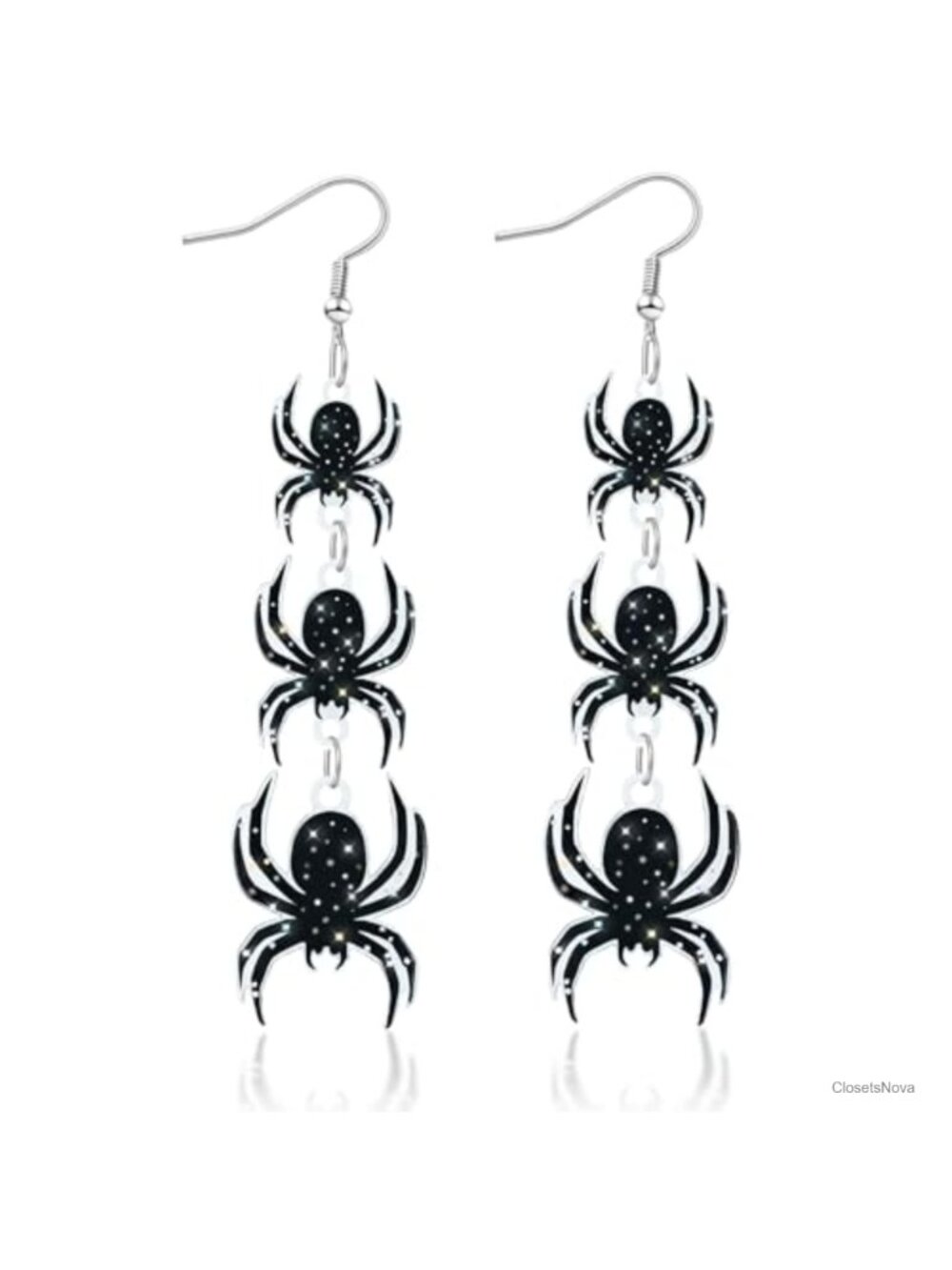 Acrylic Gothic Dangle Earrings Spider Bat Ghost Halloween Jewelry